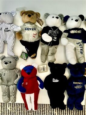 VTG Salvino’s Bammers Derek Jeter Yankees Beanie Bear Lot (8)